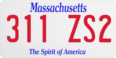 MA license plate 311ZS2