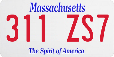 MA license plate 311ZS7