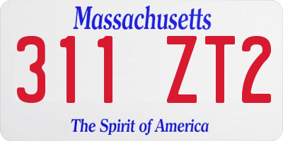 MA license plate 311ZT2