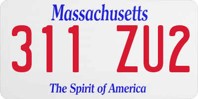 MA license plate 311ZU2