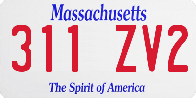 MA license plate 311ZV2