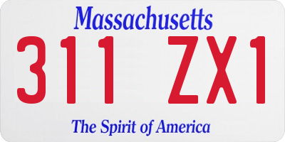 MA license plate 311ZX1