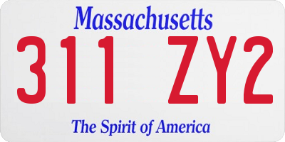 MA license plate 311ZY2