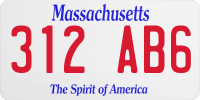 MA license plate 312AB6