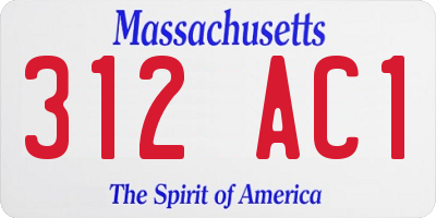 MA license plate 312AC1