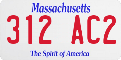 MA license plate 312AC2