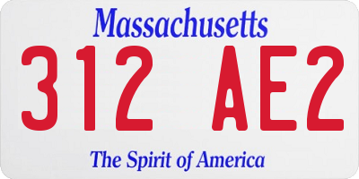 MA license plate 312AE2
