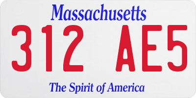 MA license plate 312AE5