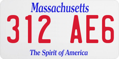 MA license plate 312AE6