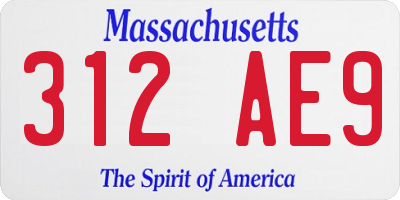 MA license plate 312AE9