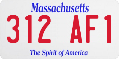 MA license plate 312AF1