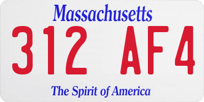 MA license plate 312AF4