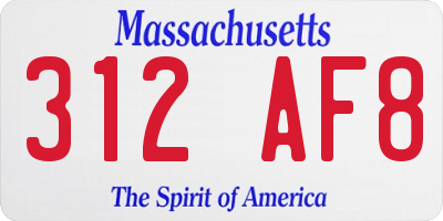 MA license plate 312AF8