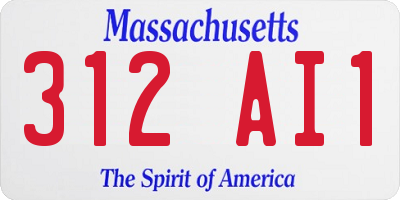 MA license plate 312AI1