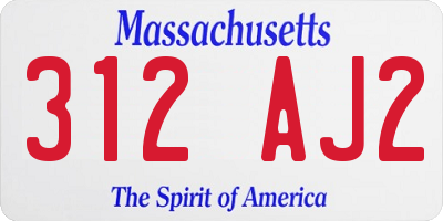 MA license plate 312AJ2