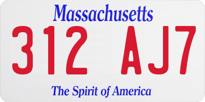 MA license plate 312AJ7