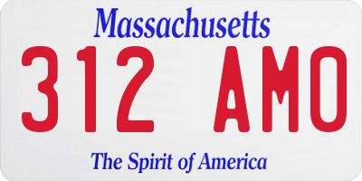 MA license plate 312AM0