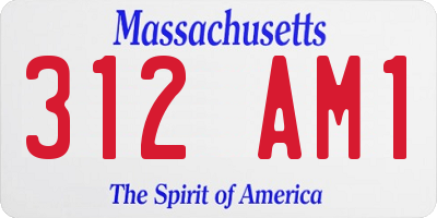 MA license plate 312AM1
