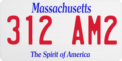 MA license plate 312AM2