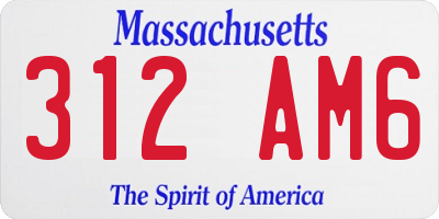 MA license plate 312AM6