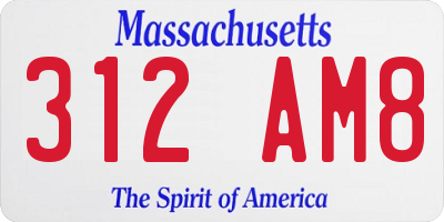 MA license plate 312AM8
