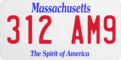 MA license plate 312AM9