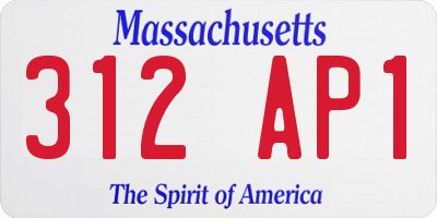 MA license plate 312AP1