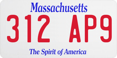 MA license plate 312AP9