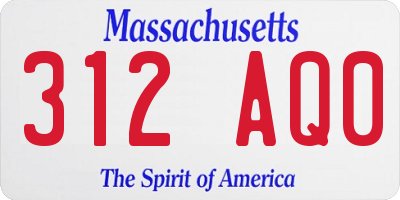 MA license plate 312AQ0