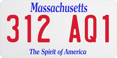 MA license plate 312AQ1
