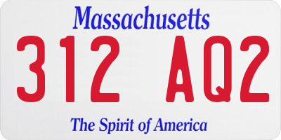 MA license plate 312AQ2