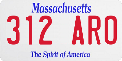 MA license plate 312AR0
