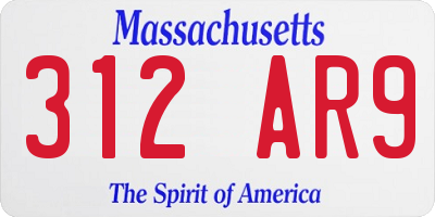 MA license plate 312AR9