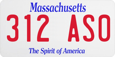 MA license plate 312AS0