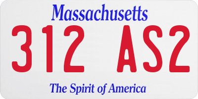 MA license plate 312AS2