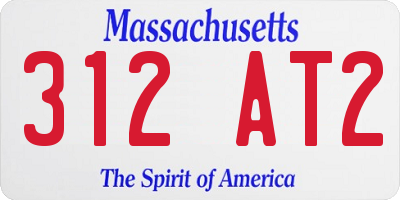 MA license plate 312AT2