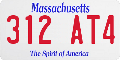 MA license plate 312AT4