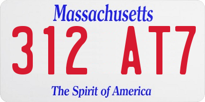 MA license plate 312AT7