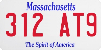 MA license plate 312AT9