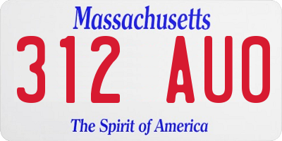 MA license plate 312AU0
