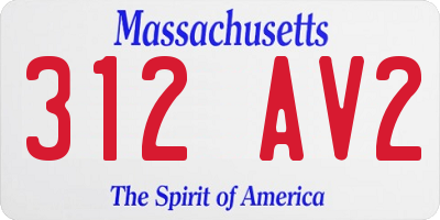 MA license plate 312AV2