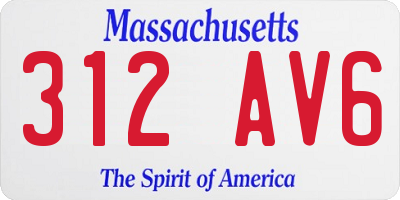 MA license plate 312AV6