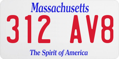 MA license plate 312AV8