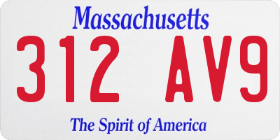 MA license plate 312AV9