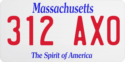 MA license plate 312AX0