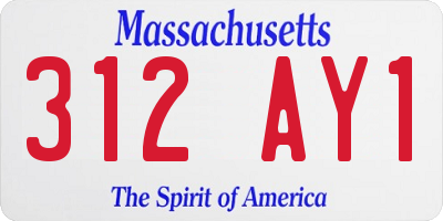 MA license plate 312AY1