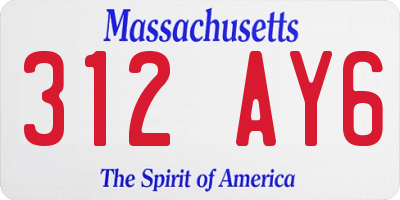 MA license plate 312AY6