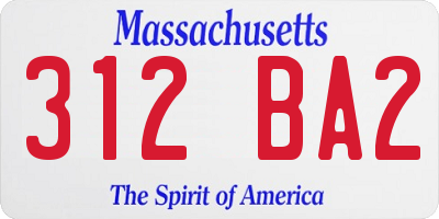 MA license plate 312BA2