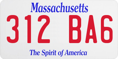 MA license plate 312BA6