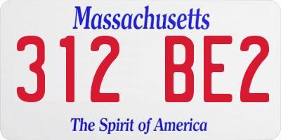 MA license plate 312BE2